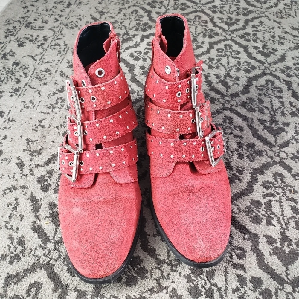 Topshop Krown Suede Leather Triple Buck boots